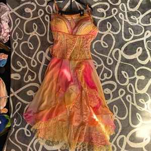 Pink and orange two piece dress